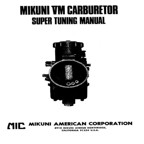 mikuni VM carburetor super tuning manual