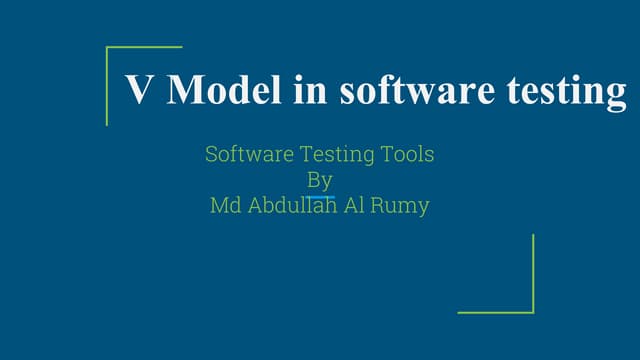 V model in software testing