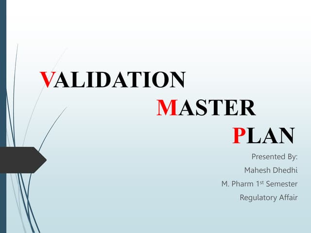 Validation master plan | PPTX