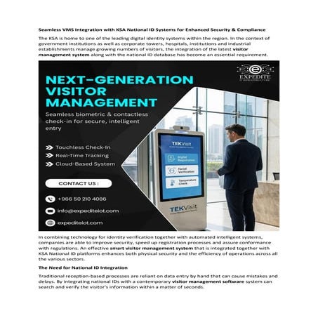 Seamless VMS Integration with KSA National ID Systems for Enhanced ...