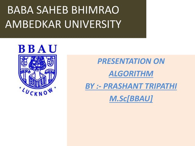 PPT ON ALGORITHM