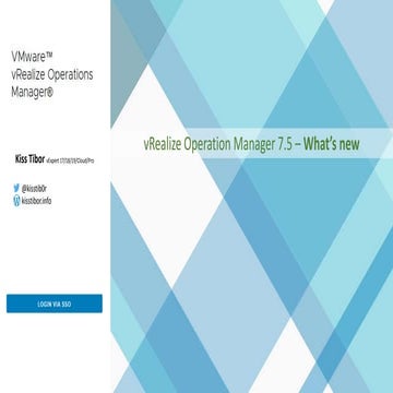 vRealize Operation 7.5 What's new