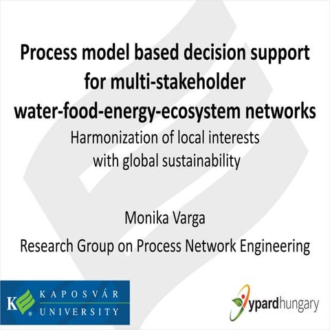 Process model-based decision support for multi-stakeholder water-food-energy-...
