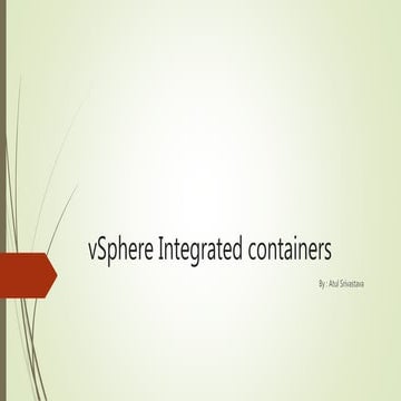 vSphere integrated containers