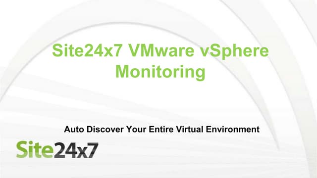 VMware Monitoring-Discover And Monitor Your Virtual Environment