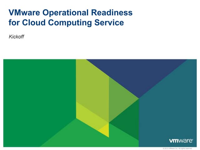 V mware operational readiness for cloud computing service