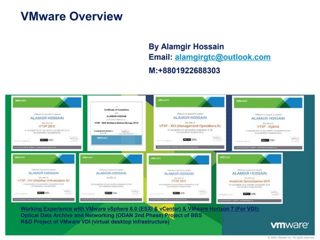 VMware overview presentation by alamgir hossain
