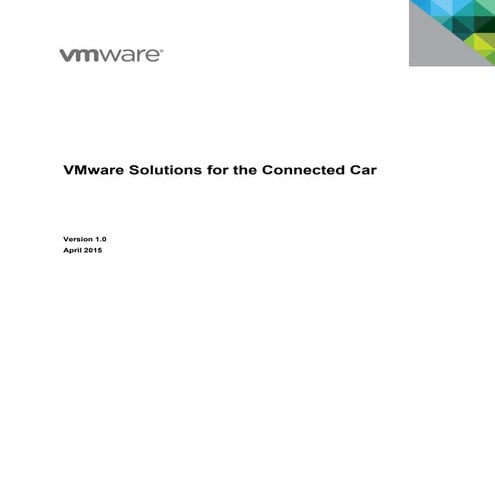 VMware Solutions for the Connected Car
