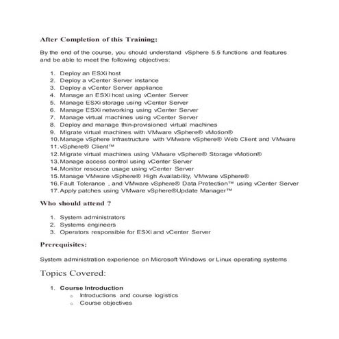 Vmware Training in Bangalore | Certification