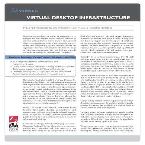 V mware vdi environment