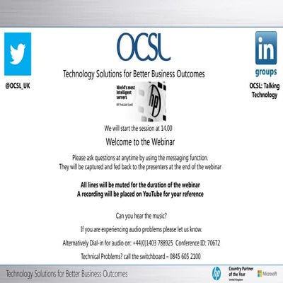 OCSL - VMware, vSphere Webinar May 2013