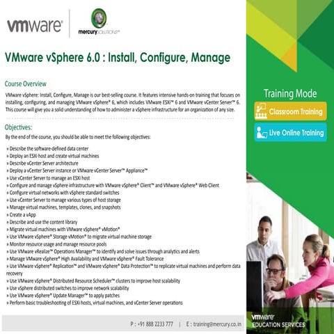 VMware vSphere 6 Course Content - Mercury Solutions