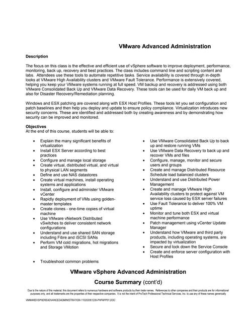 V mware v sphere advanced administration