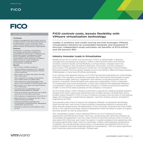 FICO with VMware Virtualization Technology