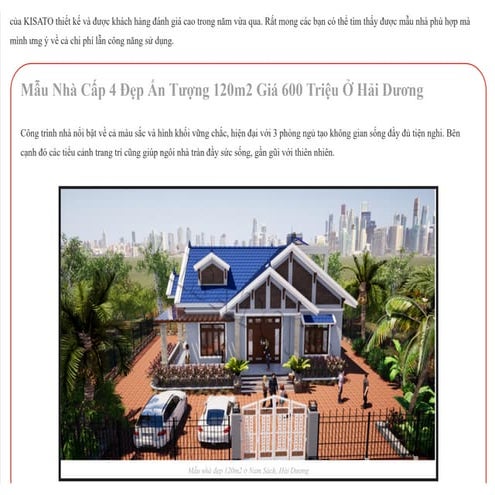 Top 10 Mẫu Nhà Cấp 4 Đẹp Hot Nhất Việt Nam 2019 | PDF
