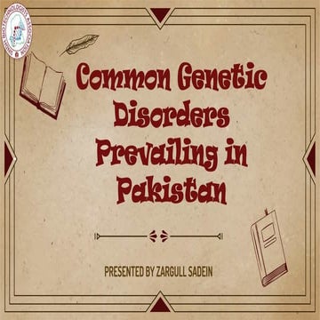 Common Genetic Disorders Prevailing in Pakistan
