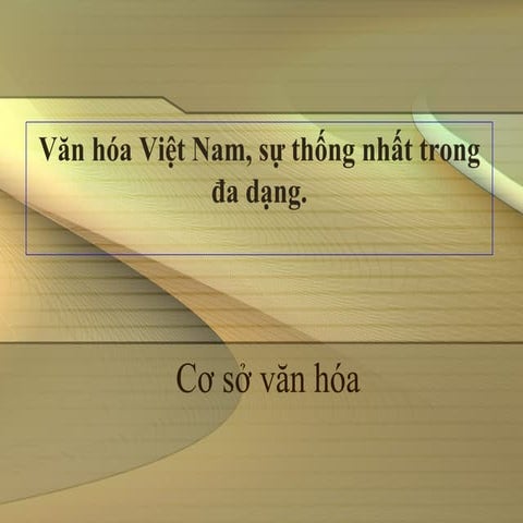 Văn hóa việt nam thống nhất trong đa dạng