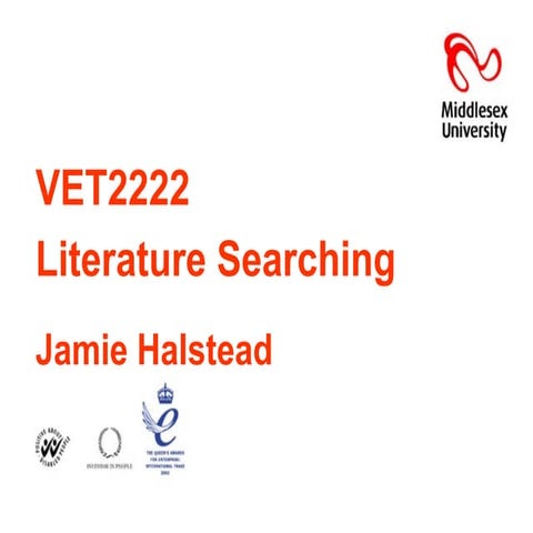 Veterinary Nursing - Literature Searching | PPT