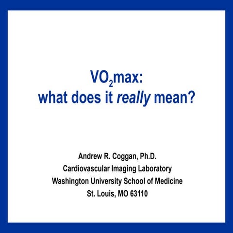 Vo2max   what does it really mean