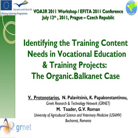 Identifying the Training Content Needs in Vocational Education  & Training Pr...