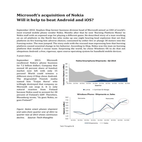 Microsoft's acquisition of Nokia: Will it help to beat Android and iOS?