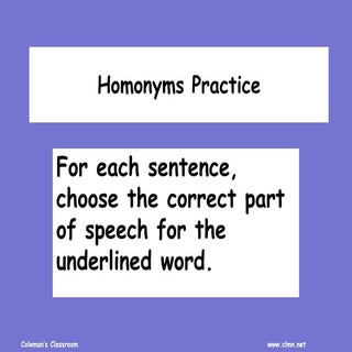 Homonym Recognition and Practice