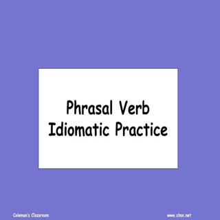 Review Phrasal Verb Idioms