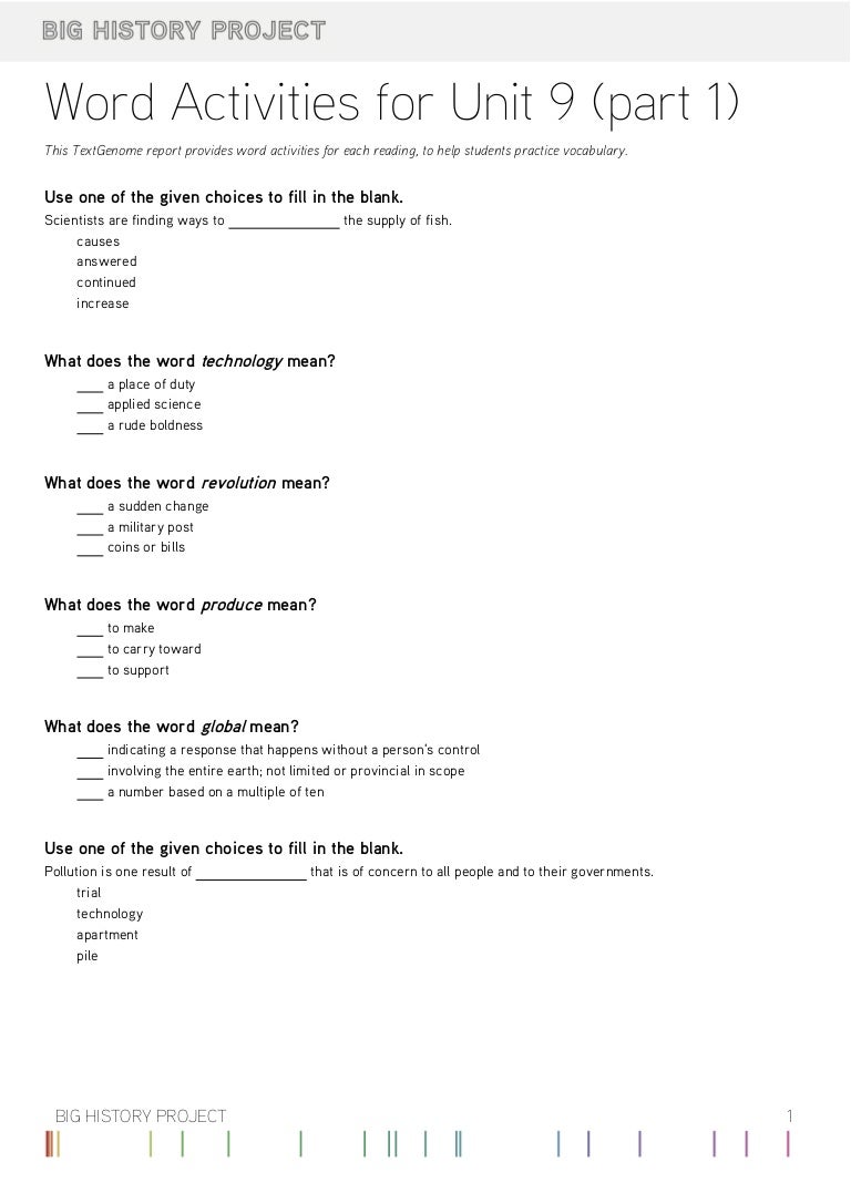 9.1 Vocabulary: Part 1