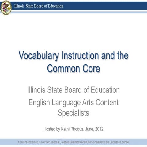 Vocab instruction, CCORE