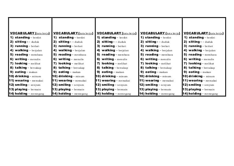 Kata Kerja English Past Tense