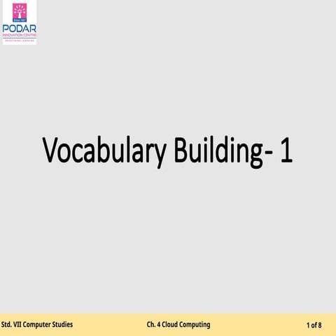 Comprehensive Vocabulary and Concepts in Cloud Computing for Std. VII ...