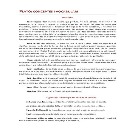 La Filosofia de Plató, el dualisme transcendental | PPTX