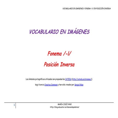 Vocabulario fonema L inversa