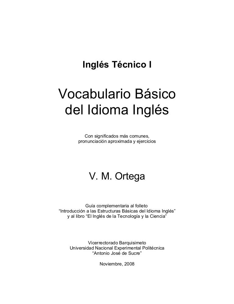 Vocabulario Ingles Espanol