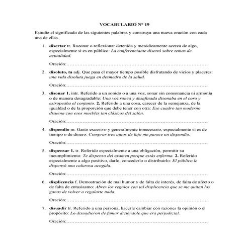 Vocabulario n°19 | DOC