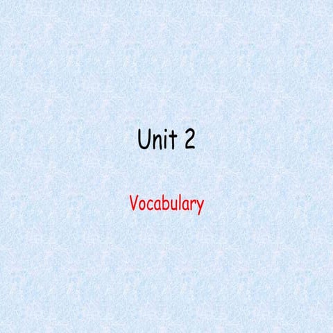 Vocabulary