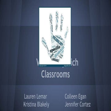 Vocabulary rich classrooms