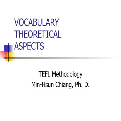 Vocabulary Theory