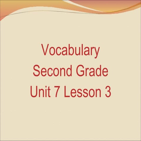 Vocabulary 2nd u7l3 | PPT