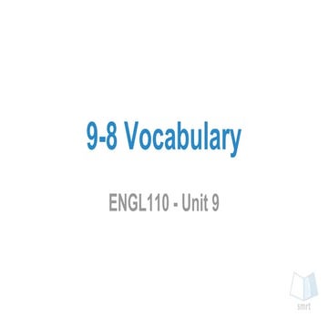 Vocabulary 9 8
