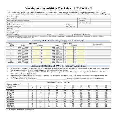 Vocabulary Acquisition Worksheet 1 (v2)