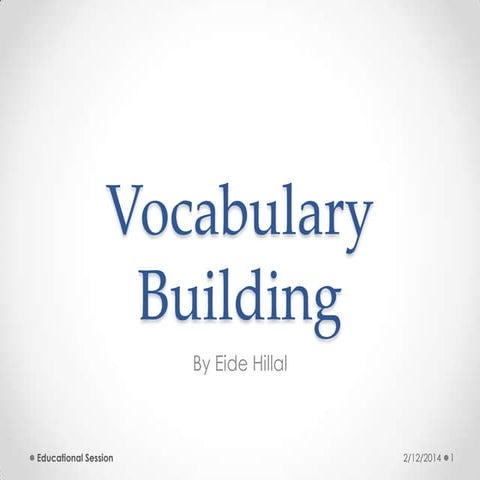 Vocabulary building