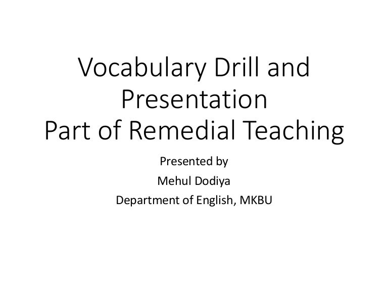 Vocabulary drill