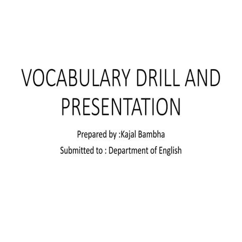 Vocabulary drill