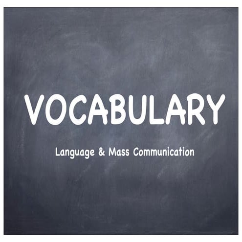 Vocabulary fo aandbias