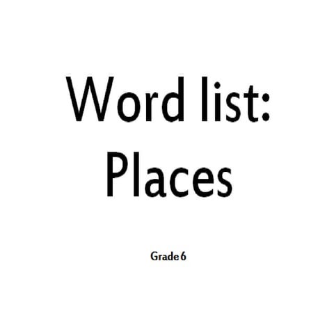 Vocabulary for trimester 1 (people and places)