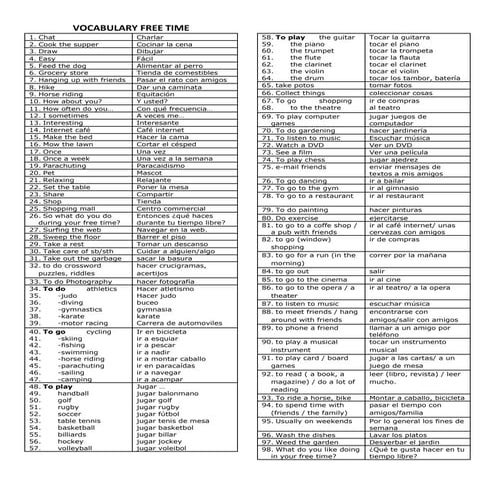 Vocabulary free time1