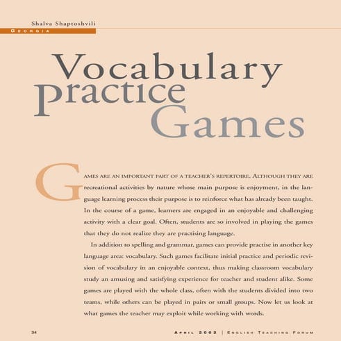 Vocabulary games