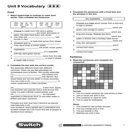 Vocabulary grammar 3star_unit9