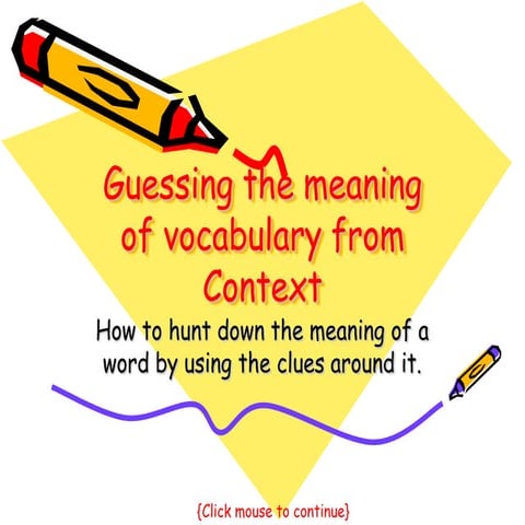 Guessing vocabulary from context
